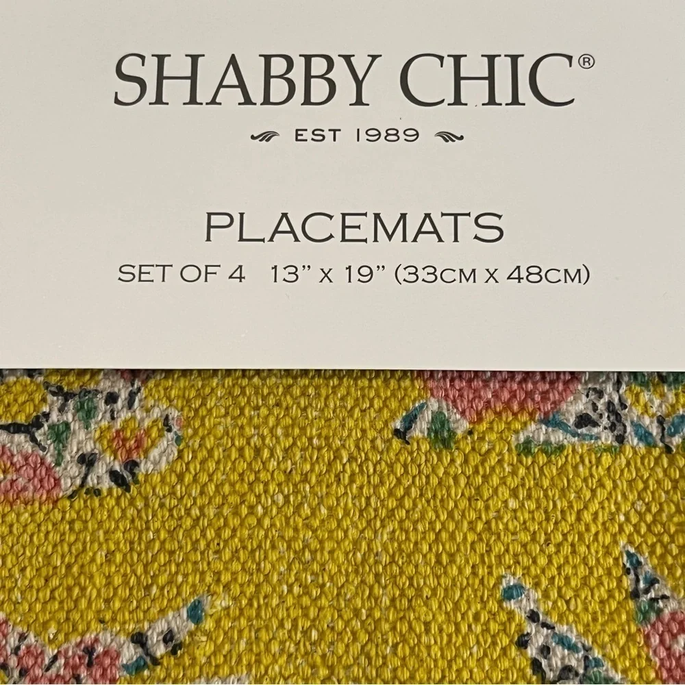 Shabby Chic Easter Bunny Set of Placemats Home Holiday Festive